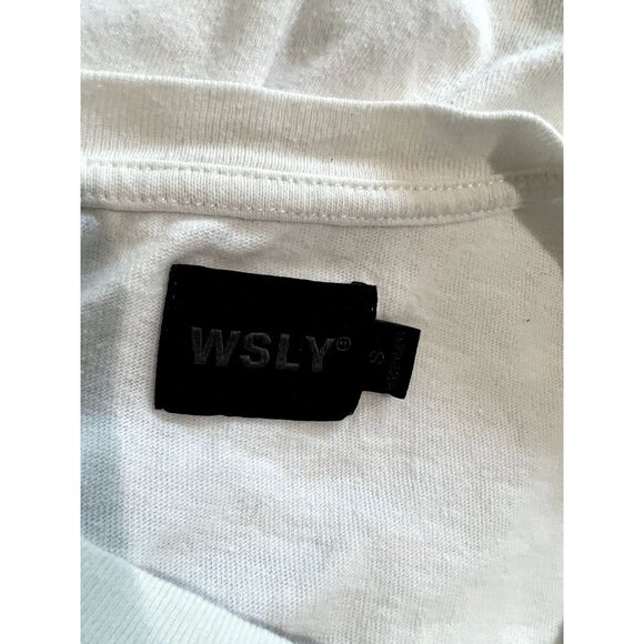 NWOT WSLY Cap Sleeve Tee in White - Picture 3 of 3